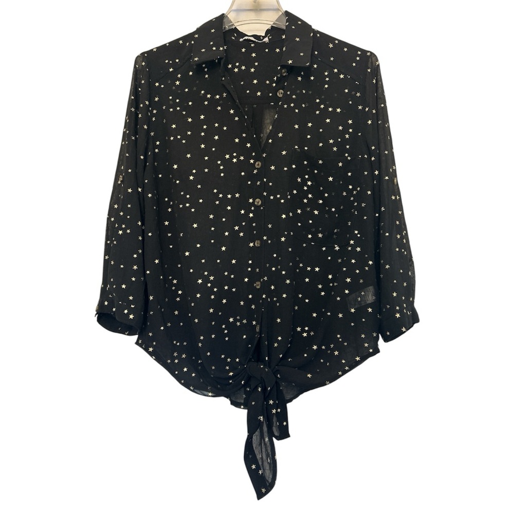 Lost + Wander Black Starry Button Down Shirt